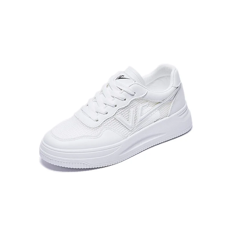 

Brand Spring Autumn new Women shoes knitted canvas shoes lace thick bottom casual breathable thin Flat women's vulcanized shoes