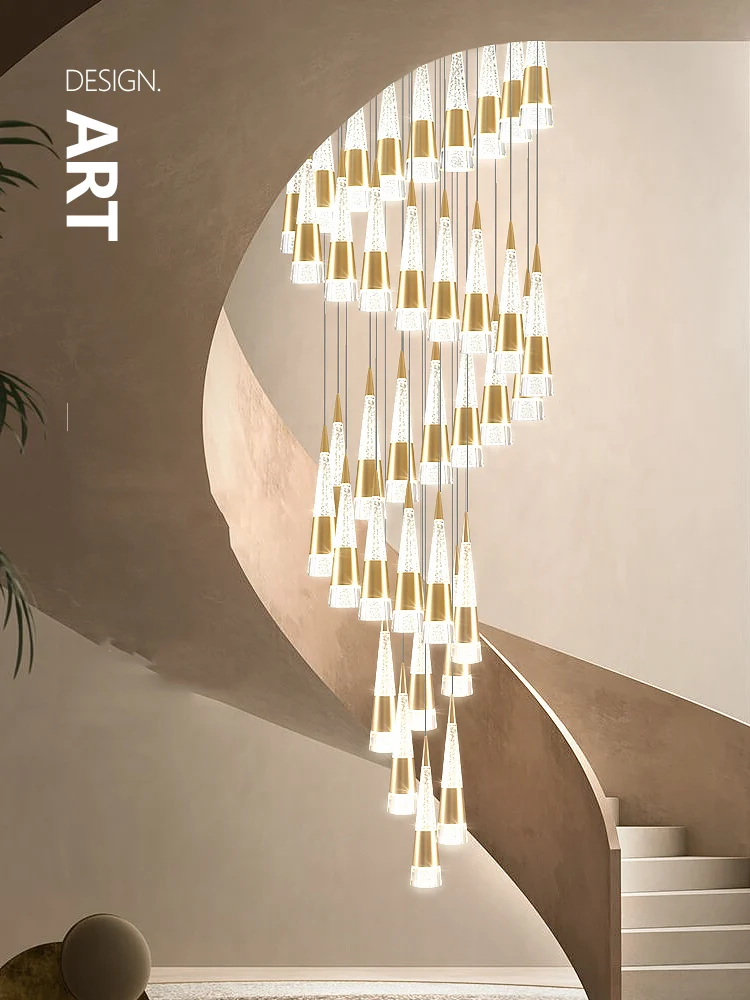 売る 北欧シャンデリアアルミアクリルdiy Ledランプペンダントライトペンダントランプダイニングルーム玄関スパイラル階段