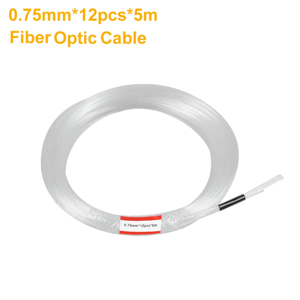 

0.75mm*12PCS*5M End Glow Fiber Optic Cable For Starry Sky Machine Ceiling Child Room Indoor Decoration