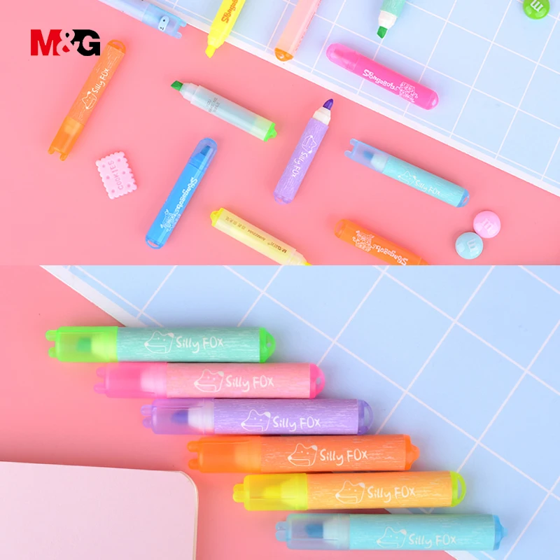 M &amp G 6 шт. мини-маркеры kawaii для школы милые брендовые цветные невидимые маркеры