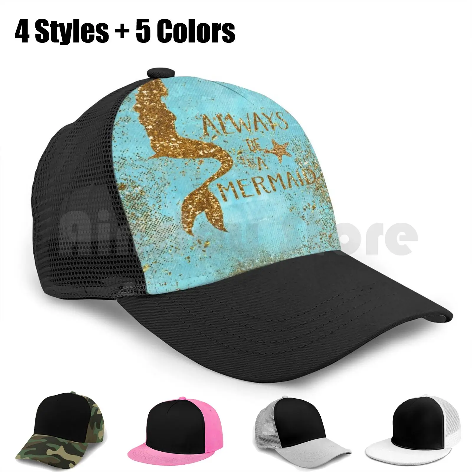 Русалка всегда будьте русалкой-Золотая блестящая и типография на море