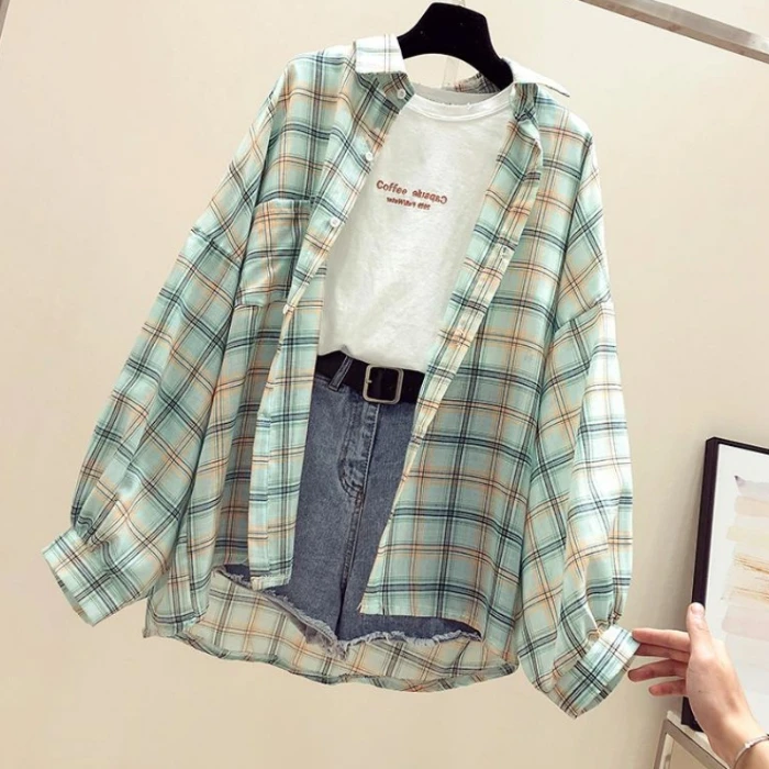 

Long Sleeve Female Shirt Striped Plaid OL Women Blusas Fashion Women Blouse Shirt Tops And Blouses harajuku shirt clothes women