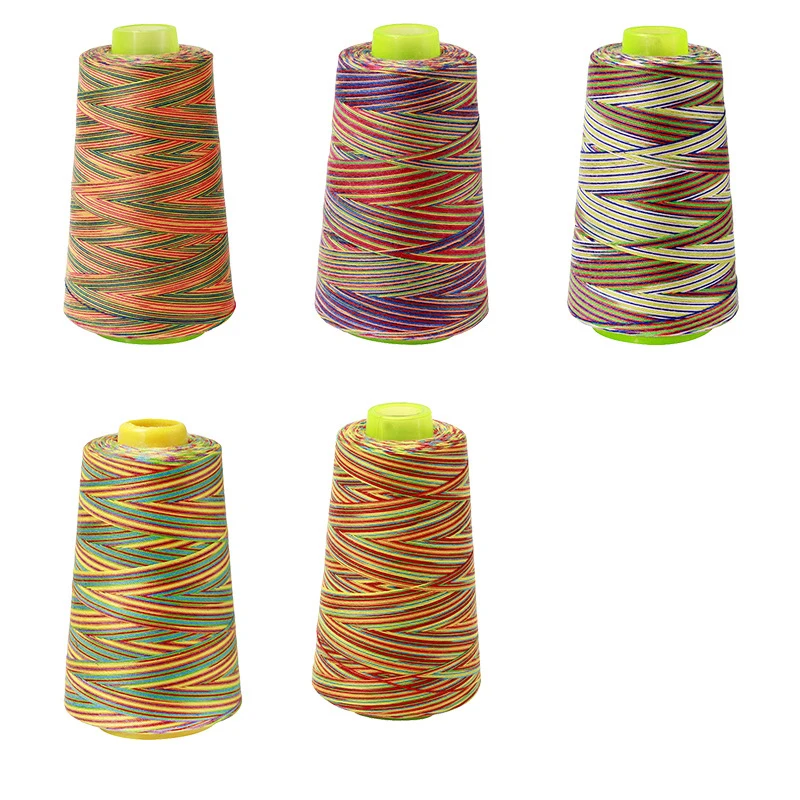 

1 рулон швейных ниток, полиэфирная хлопковая нить, разноцветные швейные нитки, радужные полиэфирные нитки для вязания крючком/кружева