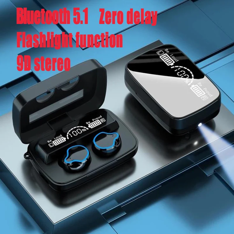 

TWS Bluetooth 5.1 Earphones 2000mAh Charging Box Wireless Headphone 9D Stereo Sports Waterproof Earbuds Headsets With Microphone