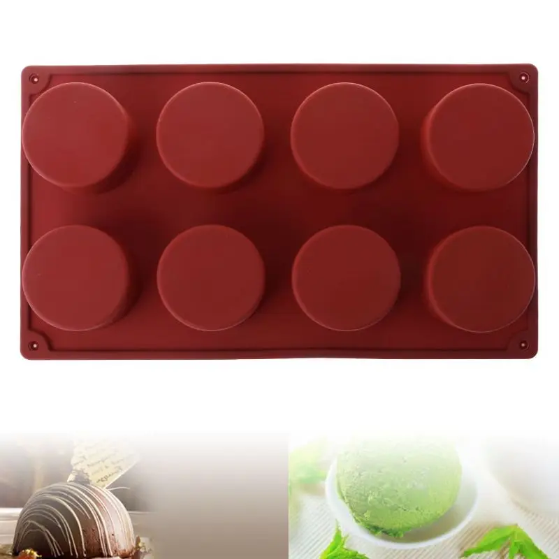 

8 Cavity Muffin Cups Silicone Mold Cupcake Chocolate Cookie Baking Pan Tray Kitchen Cake Mould Microwave Safe
