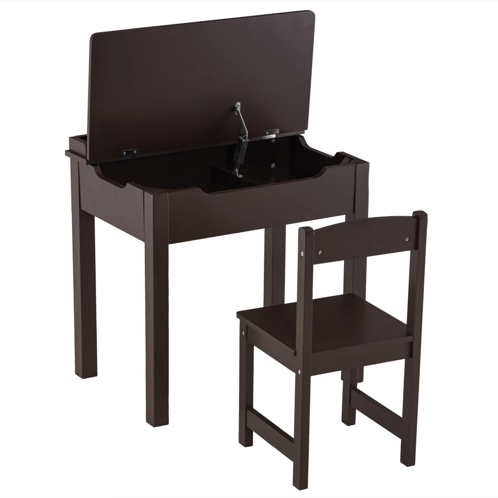 

59x40,5x59 см детский учебный стол и стулья из МДФ 2 набора ящиков можно открыть 1 стол и 1 стул коричневый