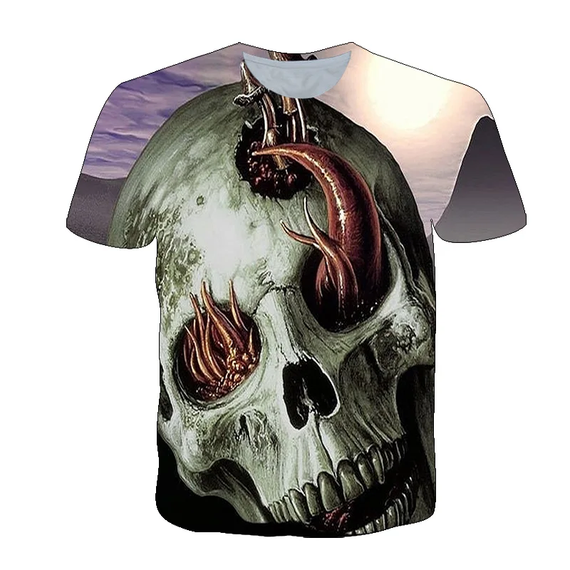 

Hot Selling 3D Skull Printing Men T-Shirt Summer Custom Horror Product T-shirts Men's Tops Oversized Round Neck Tshirt XS-6XL