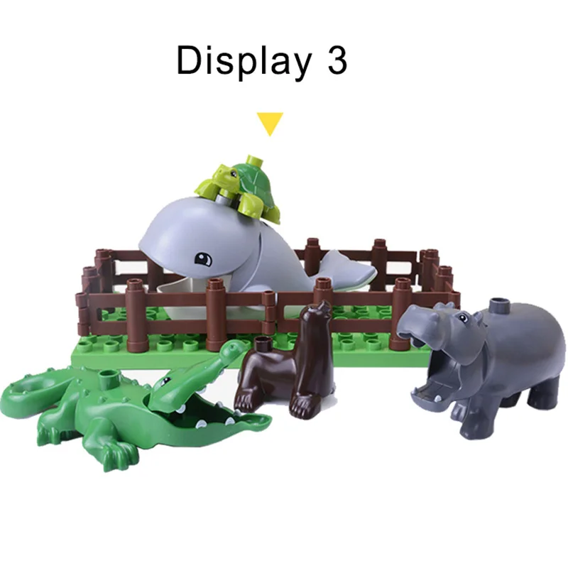 Duplos Animals series Model Figures Jurassic Dinosaur World Big Large particle building blocks brick Toys For childrens | Игрушки и