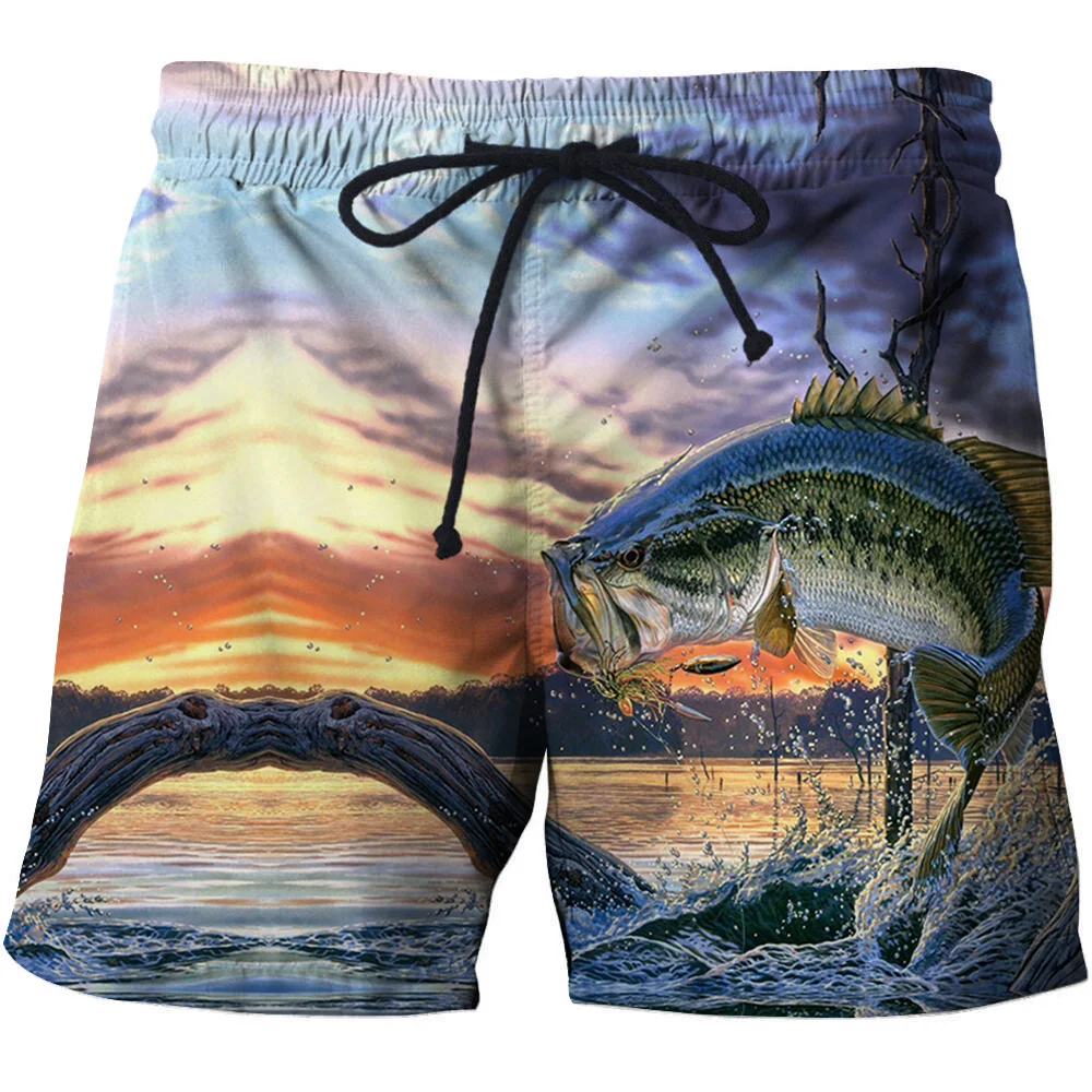 2021 Tropical Fish HD 3D Swimming trunks shorts Mens Funny Fishing Bermuda Breathe Men's Boys Beach pants Sport shorts fashion
