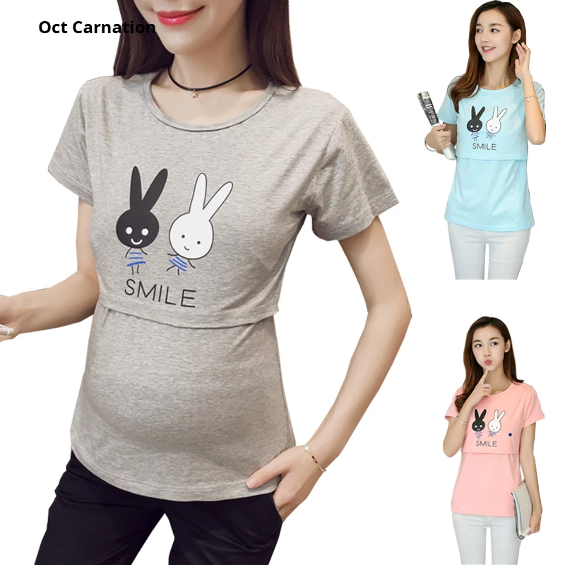 Женская Футболка для беременных летняя хлопковая футболка с коротким рукавом