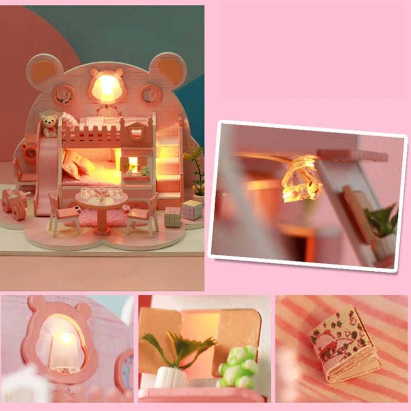 

Doll House Furniture with Free Dust Cover Accessories Diy Dollhouse Miniature House Toys penhuis Miniaturen Toys