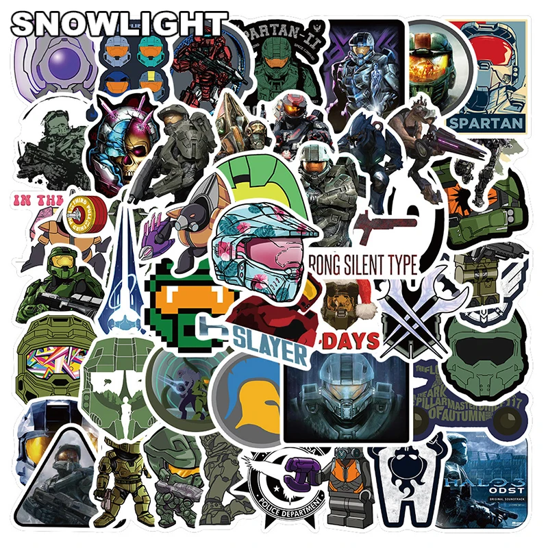 10/50pcs/set Cartoon Shooting Game Anime Halo Mix Graffiti Stickers For Laptop Diy Phone Kids Case Luggage Skateboard Helmet