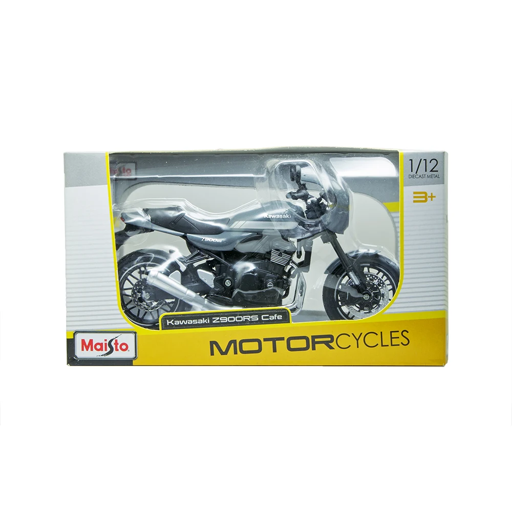 Maisto 1:12 Kawasaki Z900RS Cafe серая мотоциклетная литая металлическая велосипедная