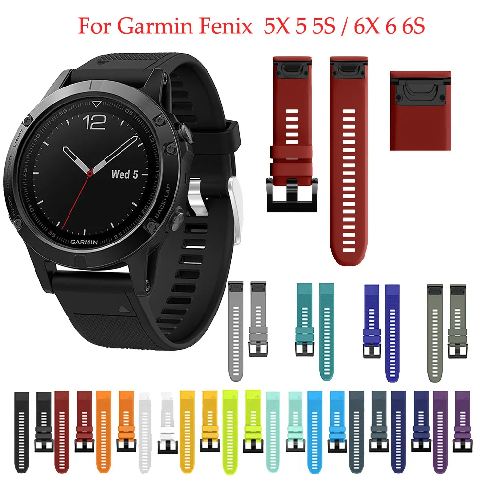 

Sport Silicone Watchband Wriststrap for Garmin Fenix 6X 6 6S Pro 5X 5 5S Plus 3 3HR 20 22 26mm Easy Fit Quick Release wirstband