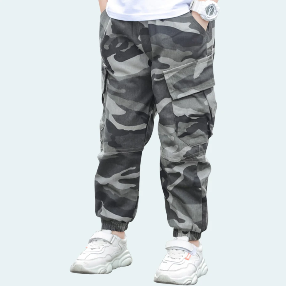 Штаны для мальчиков камуфляжные брюки повседневные брюки-карго детей осенняя