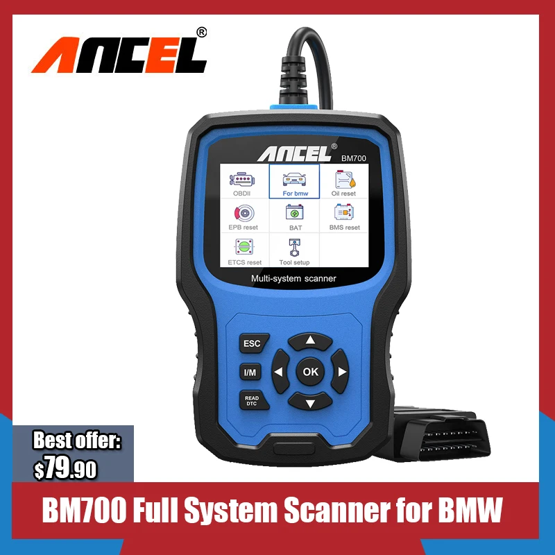 Профессиональный OBD2 сканер ANCEL BM700 для E87 E93 SAS SRS TPMS сброс масла на аккумуляторе OBD 2