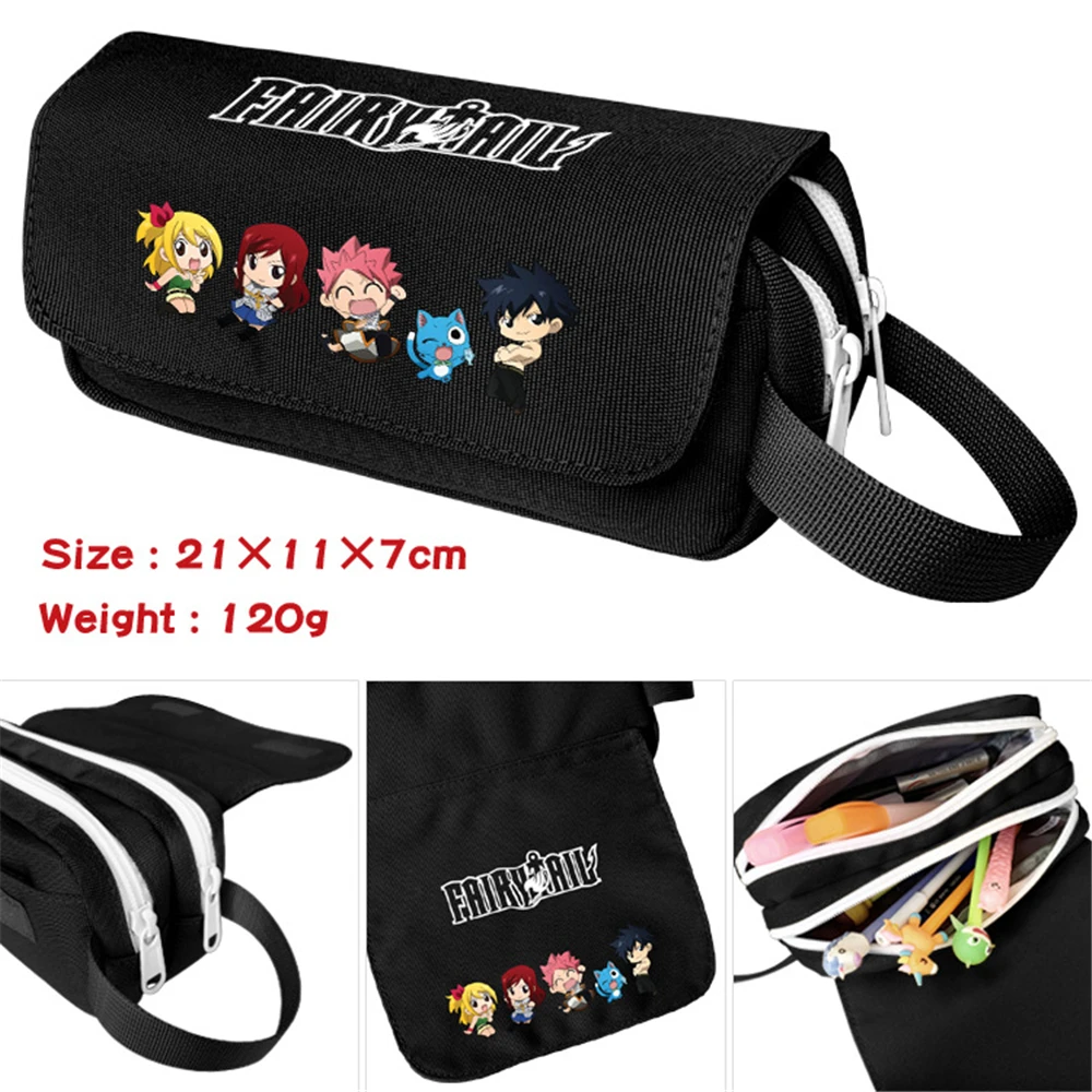 

Anime Fairy Tail Pencil Case Cartoon Nylon Zipper Student Penbag Travel Women Makeupbag Cosmetic Bags Stationery Gift