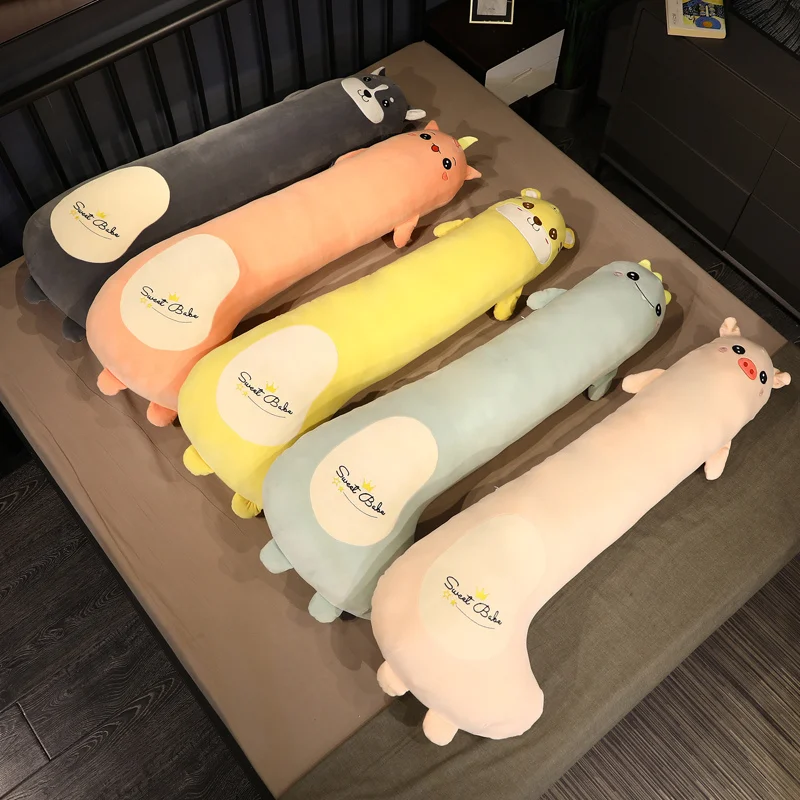 Precio Almohada Larga De Dibujos Animados Para Niños, Cerdo, Dinosaurio, Husky, Tigre Y Oso, Muñeco Para Dormir Grande, Almohada Para Piernas Para Mujeres Embarazadas, Decoración Lavable Extraíble