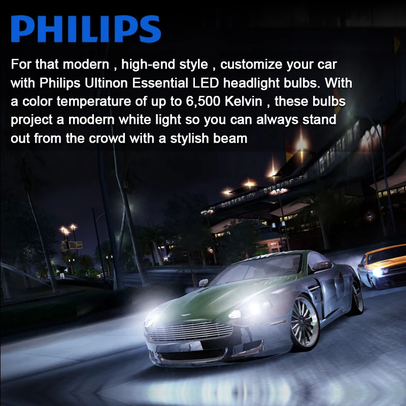 1 пара автомобильные светодиодсветодиодный лампы H4 H7 Philips G2 H11 H8 HB4 H1 HB3 9012 9005 9006