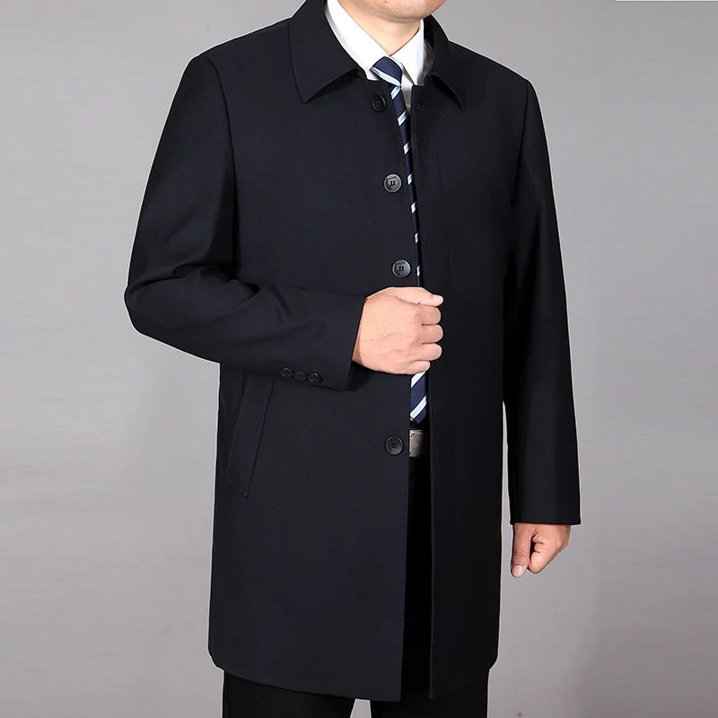 50% Off Men' s Single Breasted Coats & Turn-down Collar Casual Men Long Jackets Clothing
