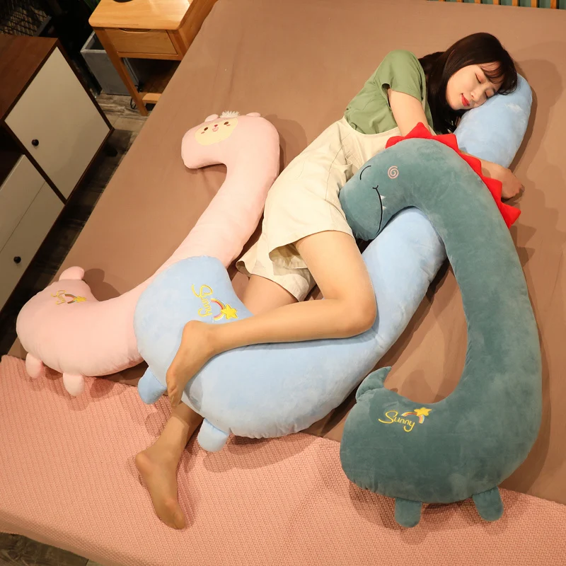 

100/140CM Cute Pregnant Plush Pillows Soft Stuffed Cartoon Animal Dinosaur Husky Doll Kawaii Boyfriend Pillows For Girls Gifts