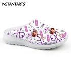 Женские сандалии с градиентом INSTANTARTS, удобные босоножки на плоской подошве, домашние тапочки с медицинским принтом, лето 2021