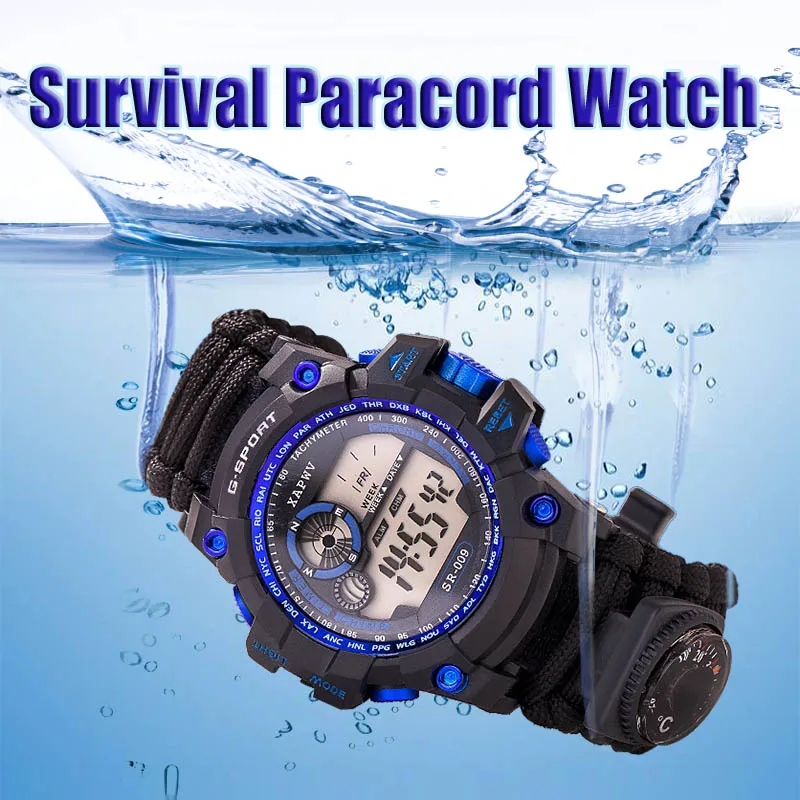 Часы EDC для выживания на открытом воздухе водонепроницаемые аварийное