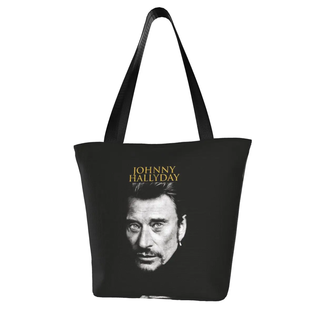 Johnny Hallyday Polyester outdoor girl handbag, woman shopping bag, shoulder bag, canvas bag, gift bag