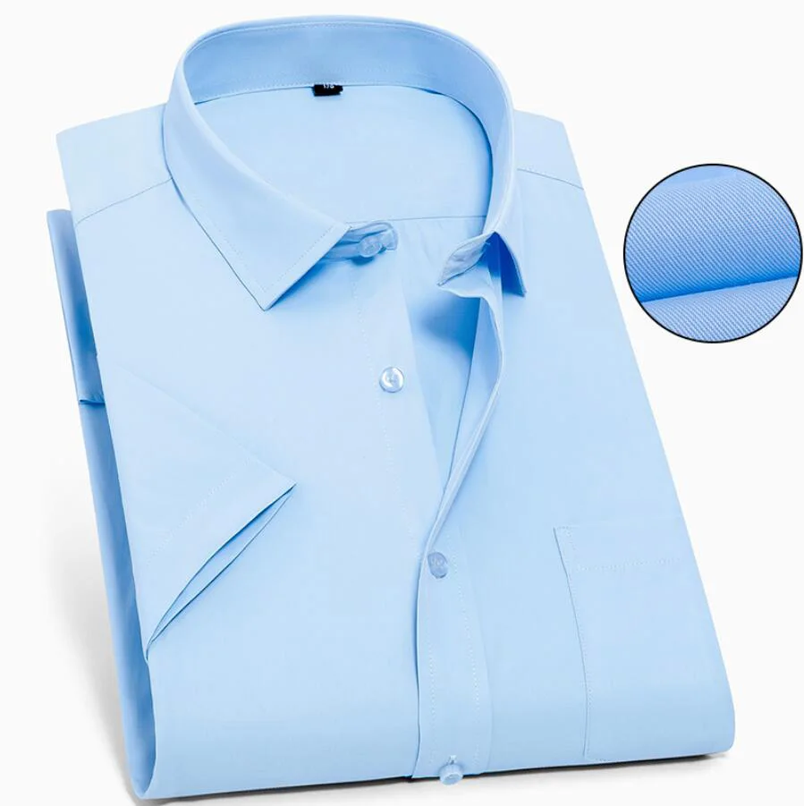 Рубашка мужская с короткими рукавами удобная белая блуза для работы и офиса