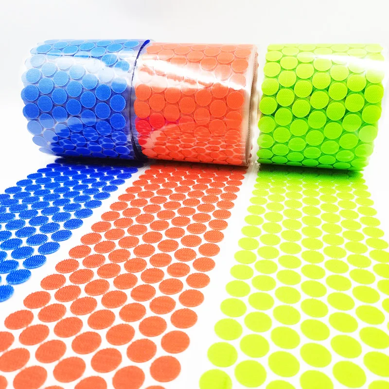 10 мм 15 красочная самоклеящаяся крепежная лента Круглые Монеты Точки велкрос