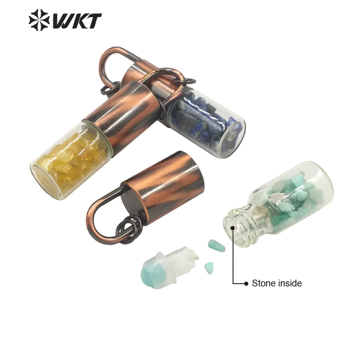 WT-N1324 женское богемное антикварное медное самородящееся ожерелье с бутылкой из