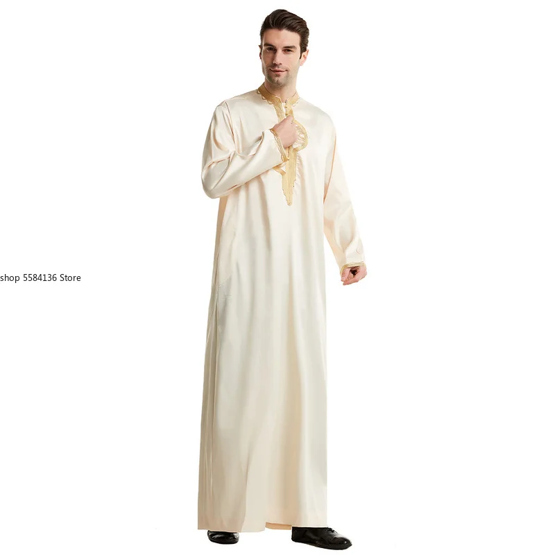 Islamic Clothing Men Muslim Robe Arab Thobe Ramadan Costumes Arabic Pakistan Saudi Arabia Abaya Dubai Full Sleeve Kaftan Jubba