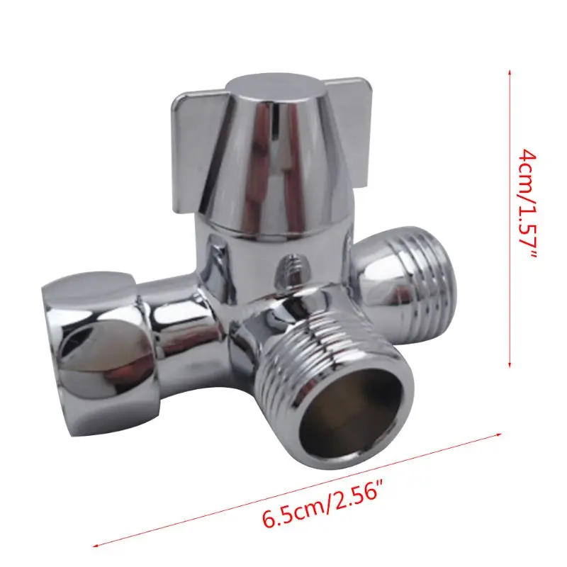 

Metal Three-way Water Diverter T-shaped Adapter Shower Diverters Connector Toilet Bidet Water Separator Faucet Splitter