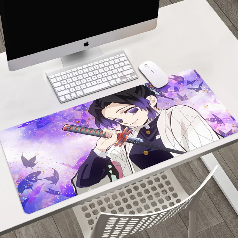 

XL Anime Demon Slayer Kimetsu no Yaiba Pad Mouse HD Print Computer Gamer Locking Edge Mousepad XXL Keyboard PC Mice Mats Pad