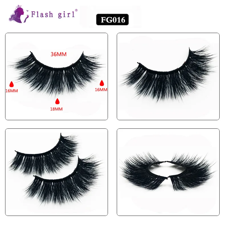 Вспышка девушка FG серии 16 моделей 3D норковые ресницы 1 пара натуральные накладные