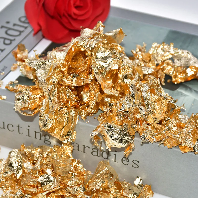 

Imitation Gold/Sliver Foil Art Craft Paper Leaf Leaves Sheets Bulk Foil Paper Leaves For Gilding DIY Nail Flake Free shipping