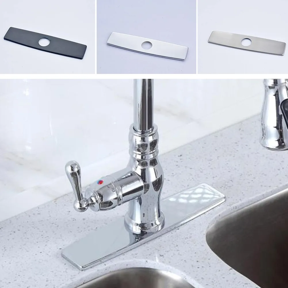 

10in Deck Plate For Single Hole Kitchen Sink Faucet Hole Cover Stainless Steel For Bathroom Kitchen Storage