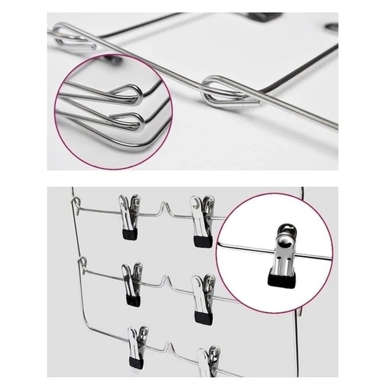 

1PC Multilayer Clothes Hangers with 12 Clips Clothing Storage Rack Holder Drying Wardrobe Folding Pants Clothes Metal Skirt Rack