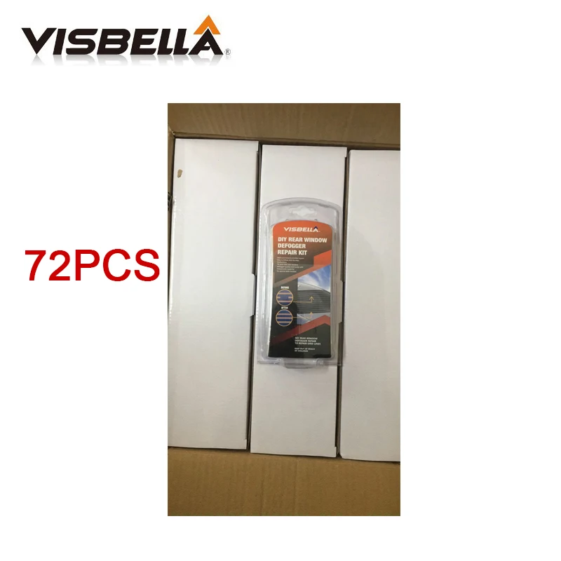 VISBELLA 72Kit/картонный дефектоскоп для заднего стекла, ремонт царапин, сломанных линий сетки, фиксация задних автомобильных стекол, гладкие плоские поверхности