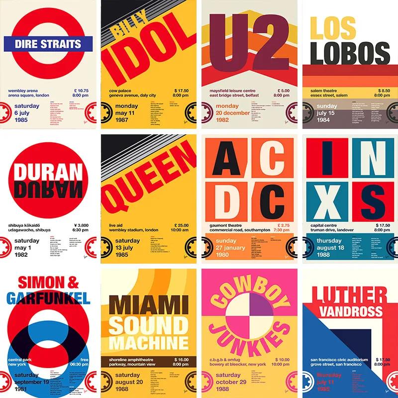 Постер для концерта в стиле 80-х принты концертных тур прямой трансляции рок