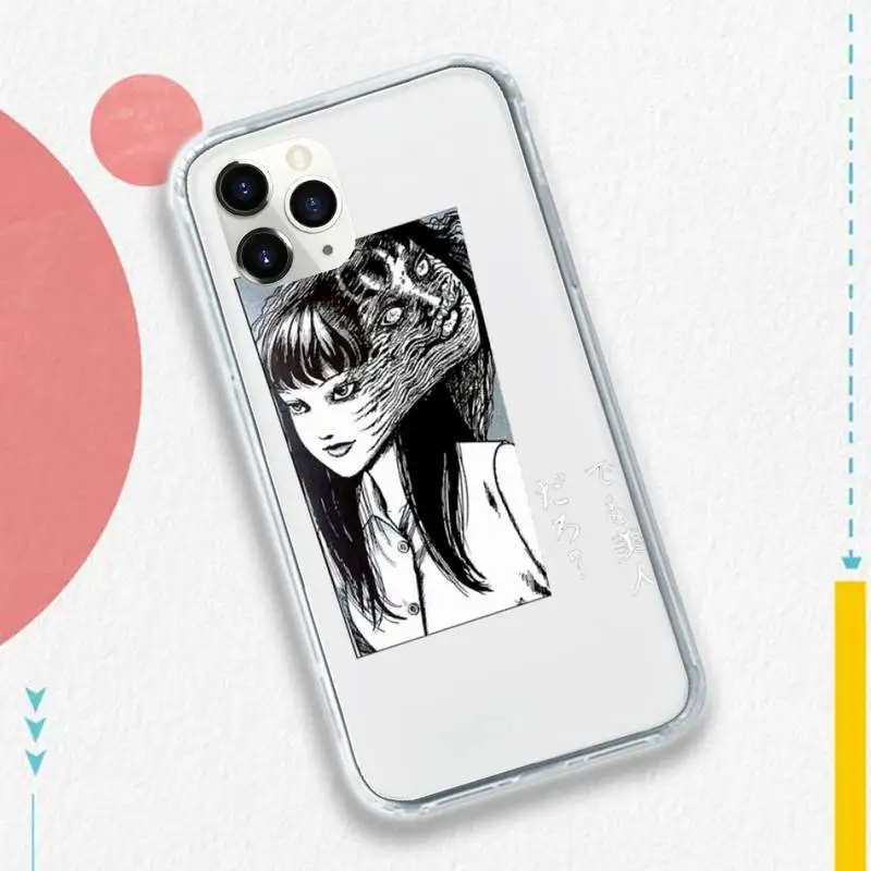 

Junji Ito Tees Horror Anime Phone Case Transparent soft For iphone 5 5s 5c se 6 6s 7 8 11 12 plus mini x xs xr pro max