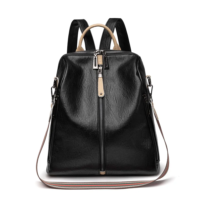 Женский рюкзак сумка на плечо черная кожаная маленькая мини для девушек