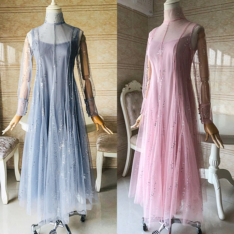 2 шт./компл. розовое платье подружки невесты синее элегантное Тюлевое длиной ниже