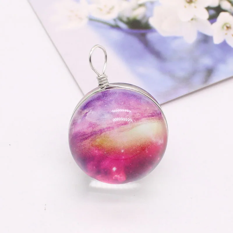 

10Pcs Universe Nebula Handmade Glass Planets Pendant For Necklace Making Galaxy Rope Chain Solar System Jewelry Accessories 20MM