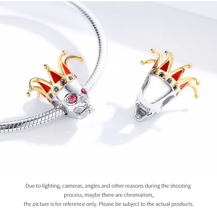Fit Pandora браслет стерлингового серебра 925 волшебник на Хэллоуин бусины в виде скелета S925 Циркон Шляпа Череп Подвески для DIY ювелирных изделий