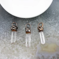 natural white quartz stick points vintage pendantreiki healing crystal necklace for woman jewelry gift making accessories