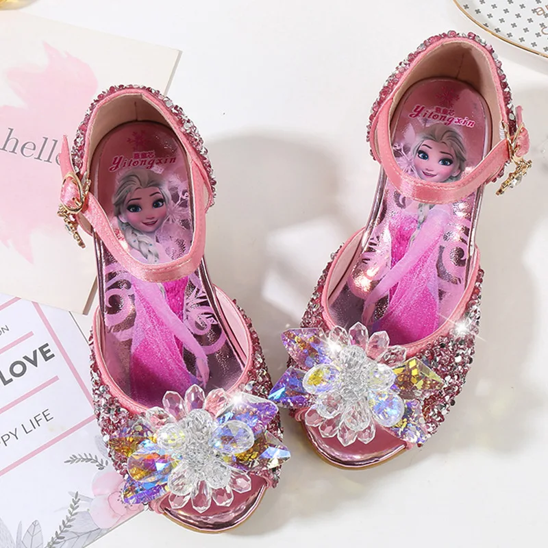 Женские сандалии элегантные вечерние туфли принцессы Эльзы на высоком каблуке