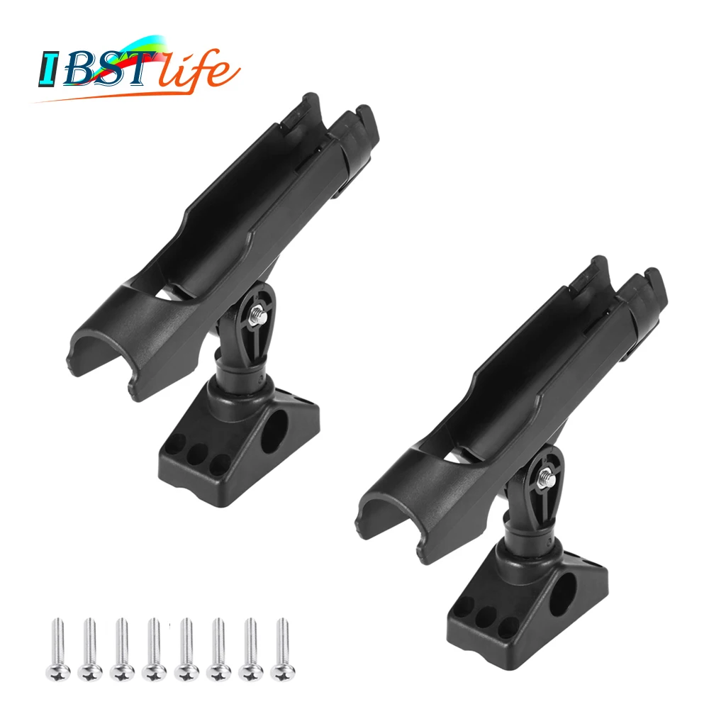 

2X ABS Adjustable Boat Fishing Rod Rack Holder Device Pole Kayak Support Fixer Fix Pole Rotatable Mount Inflatable Accessories