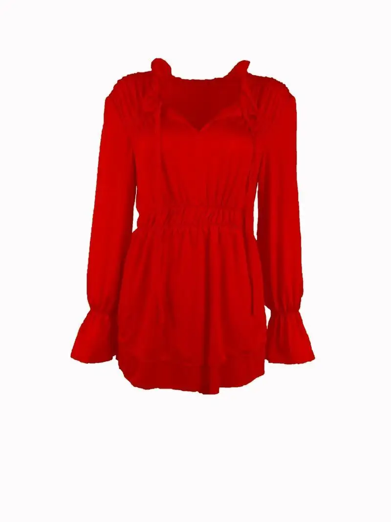 

New Style Blouse, V-Neck, Long-Sleeved Top, Spring Street Casual, Loose Ladies' T-Shirt, Women's Plus Size Jacket