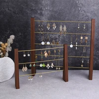 new simple large middle size walnut wooden eearrings necklace storage jewelry display stand luxuious earrings display props